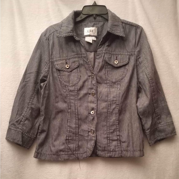 Live a Little Jackets & Blazers - jeans jacket by live a little size L striped design